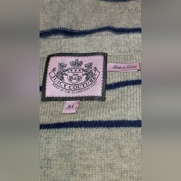 Juicy Couture Tan/Blue Striped Long Sleeve Wool/Cashmere Blend Dress NWOT - Picture 6 of 6